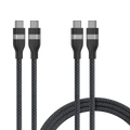 Anker USB-C to USB-C Cable (3 ft / 6 ft, 240W, Upcycled-Braided, 2-Pack)